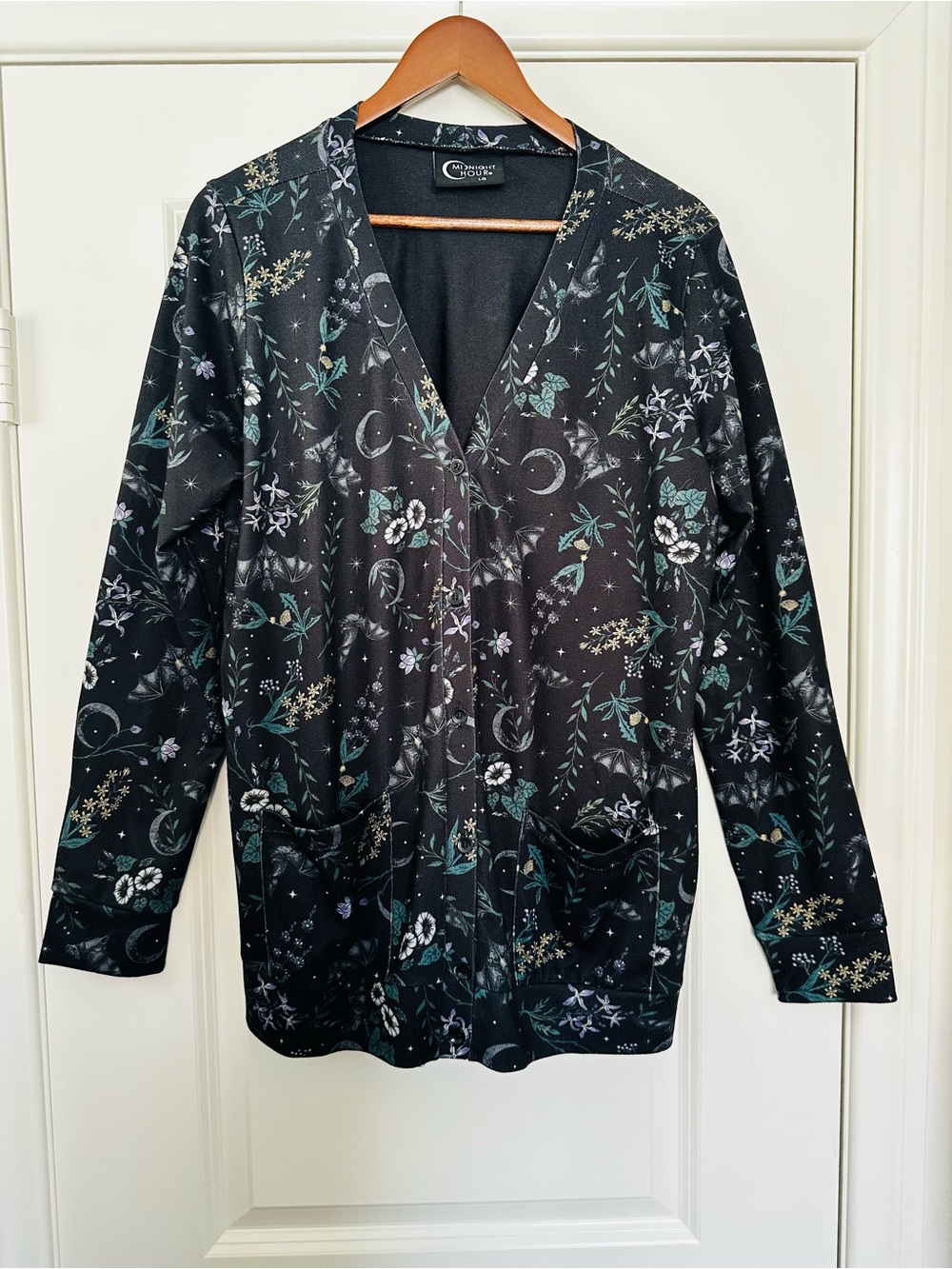 Hot Topic Midnight Hour Goth Floral Bat Moon Cardigan Whimsigoth Y2K Large